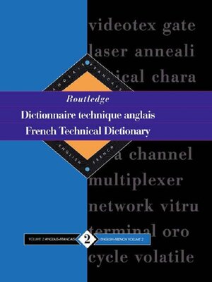 cover image of Routledge French Technical Dictionary Dictionnaire technique anglais